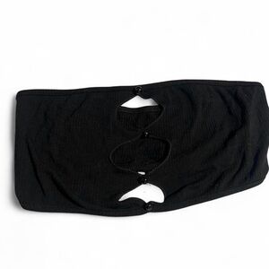 SHEIN Black Strapless Cutout Tube Top